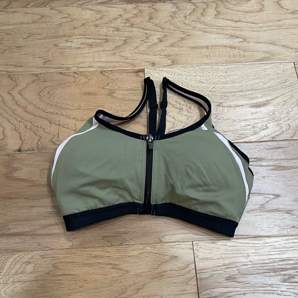Victoria's Secret Olive and Black Sports Bra